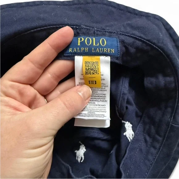 POLO Ralph Lauren Navy and White Pony Bucket Hat, Size Small Medium 58cm - Picture 3 of 4